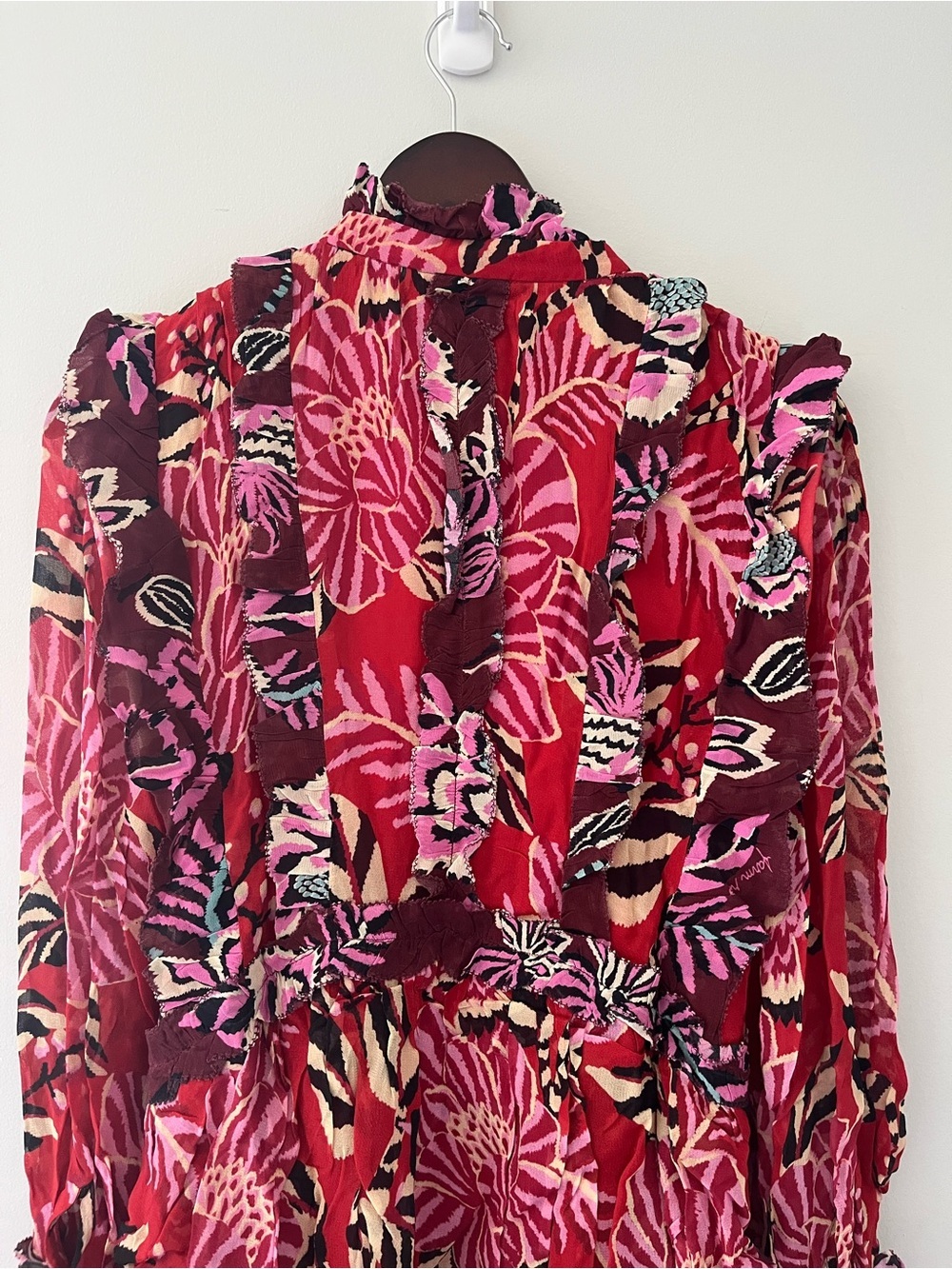 FARM Rio Mixed Floral Ruffled Mini Dress XXS - Picture 5 of 7